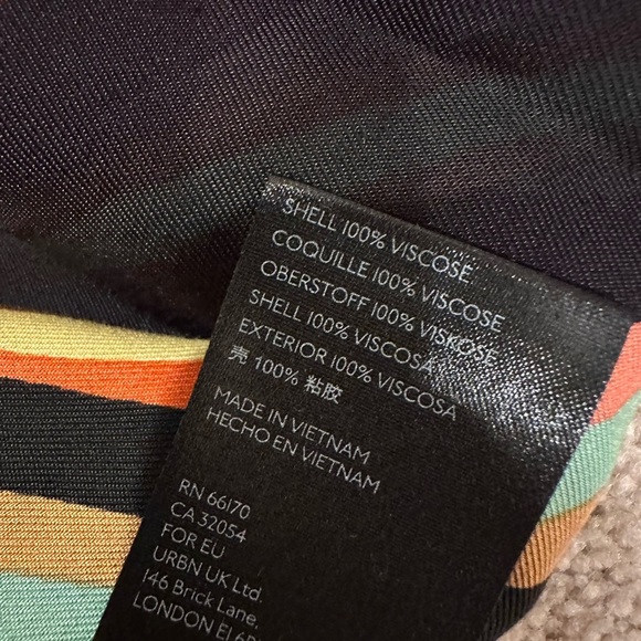 Anthropologie Runi Chevron Slip Dress Strappy Cross Back A-Line Midi Size L NWT - Picture 7 of 7